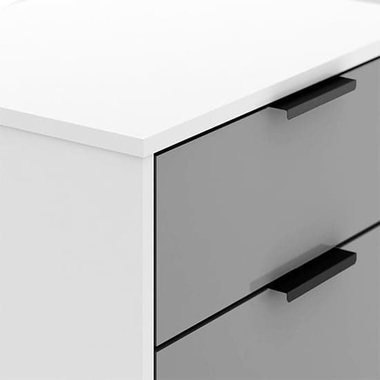 Madric Narrow High Gloss Chest Of 5 Drawers In Grey And White_4