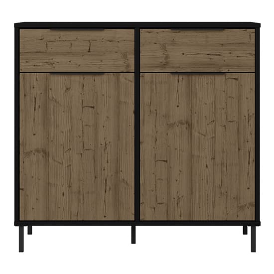 Madric Wooden Sideboard With 2 Doors In Black And Acacia Effect_4