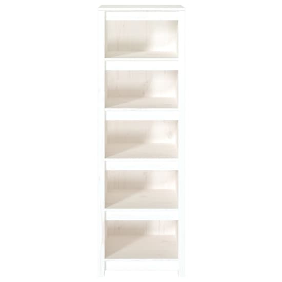 Madrid Solid Pine Wood 5-Tier Bookshelf In White_4