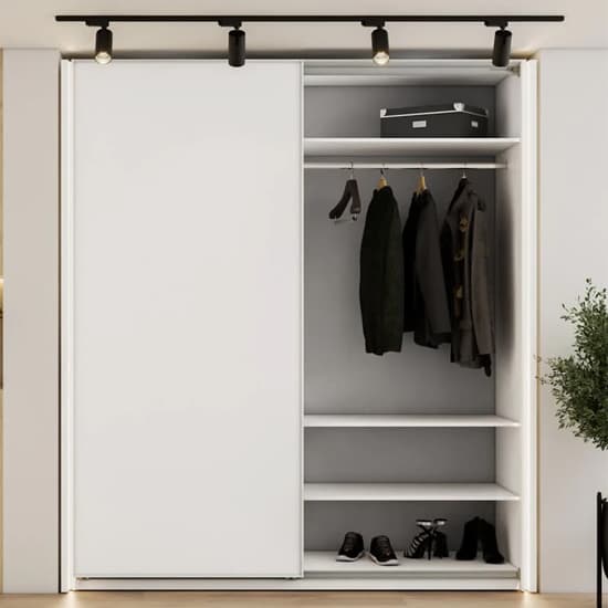Madrid Wardrobe 170cm With 2 Sliding Doors In White And LED_2