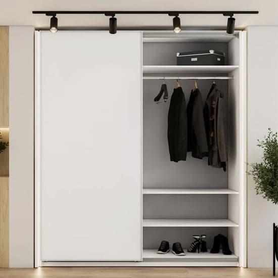 Madrid Wardrobe 200cm With 2 Sliding Doors In White And LED_2