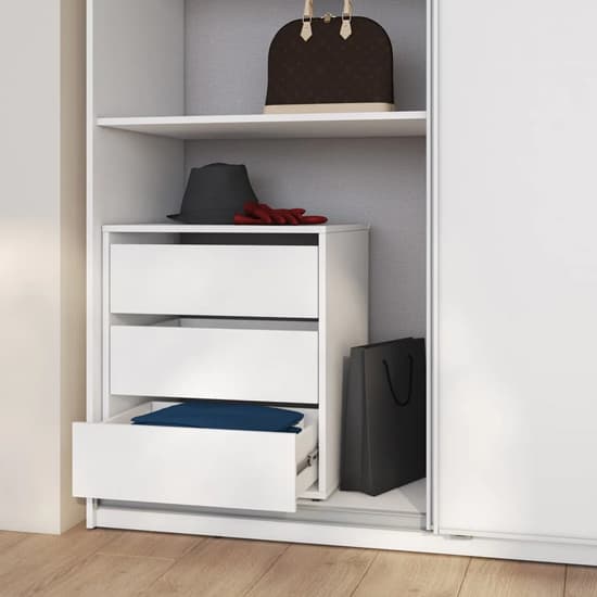 Madrid Wardrobe 200cm With 2 Sliding Doors In White And LED_4