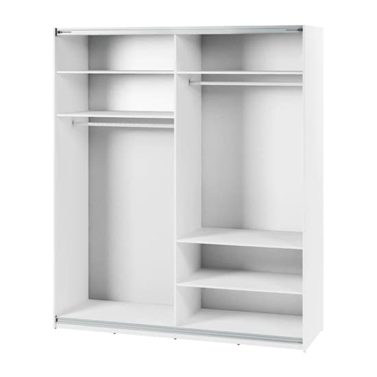 Madrid Wardrobe 200cm With 2 Sliding Doors In White And LED_7