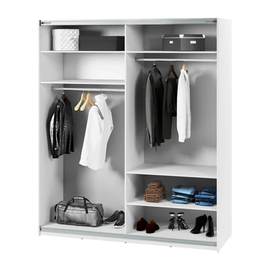 Madrid Wardrobe 200cm With 2 Sliding Doors In White And LED_8