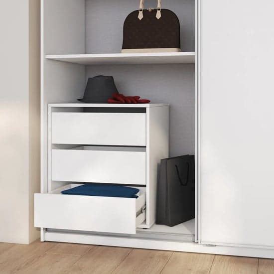 Madrid Wardrobe 220cm With 3 Sliding Doors In White And LED_4