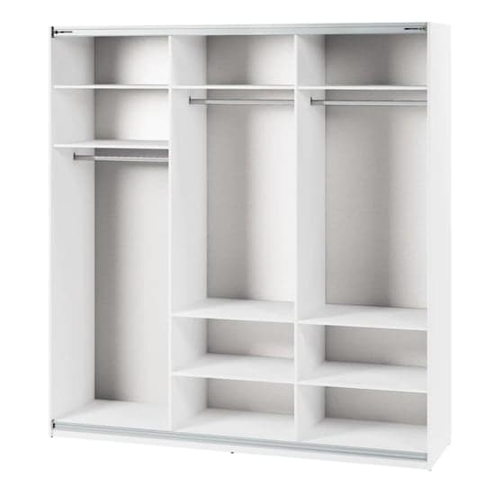 Madrid Wardrobe 220cm With 3 Sliding Doors In White And LED_7