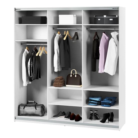 Madrid Wardrobe 220cm With 3 Sliding Doors In White And LED_8