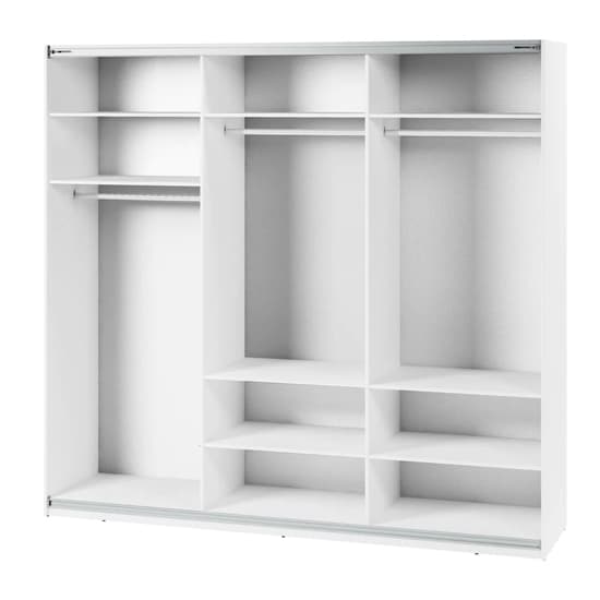 Madrid Wardrobe 250cm With 3 Sliding Doors In White And LED_7