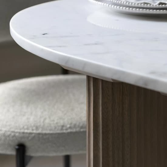 Madrid White Marble Top Dining Table In Grey Wash_3