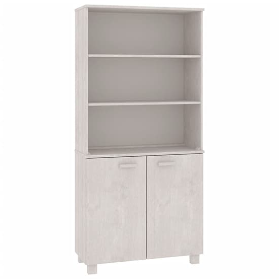Maeron Solid Pinewood Highboard With 2 Doors In White_3