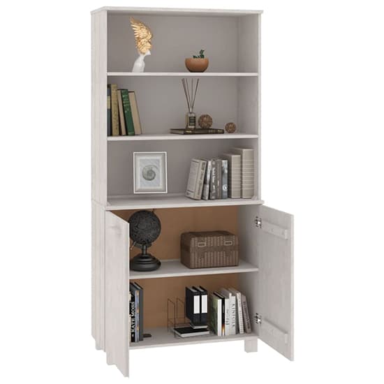 Maeron Solid Pinewood Highboard With 2 Doors In White_4