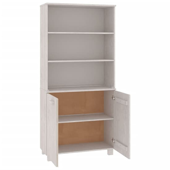 Maeron Solid Pinewood Highboard With 2 Doors In White_5