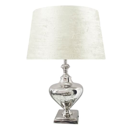 Magna Drum-Shaped White Shade Table Lamp With Nickel Base_2