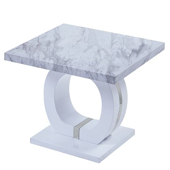 Halo High Gloss Lamp Table In Magnesia Marble Effect_2