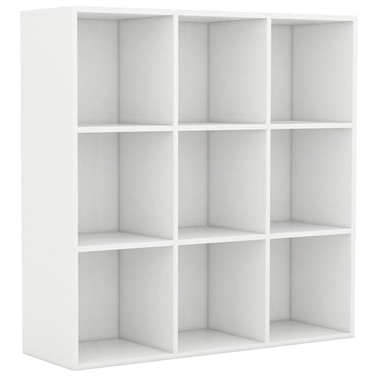 Magni Wooden Bookcase With 9 Shelves In White_2