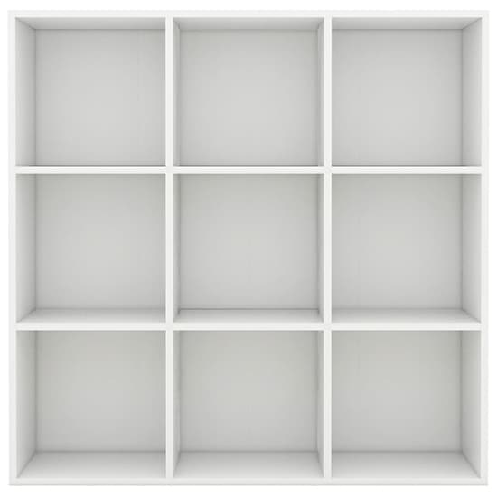Magni Wooden Bookcase With 9 Shelves In White_3