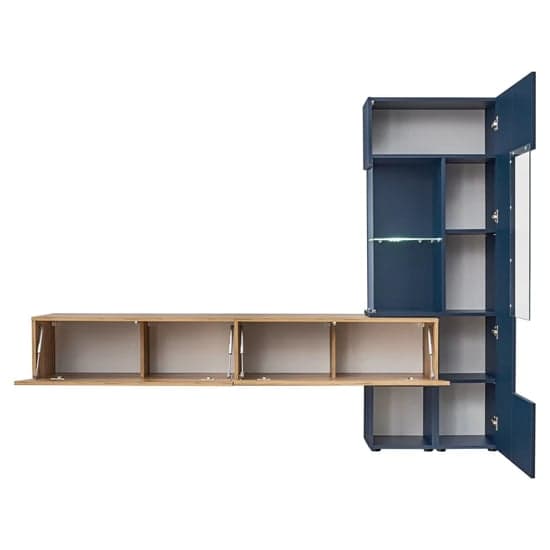 Mahon Wooden Entertainment Unit In Flagstaff Oak And Navy LED_3
