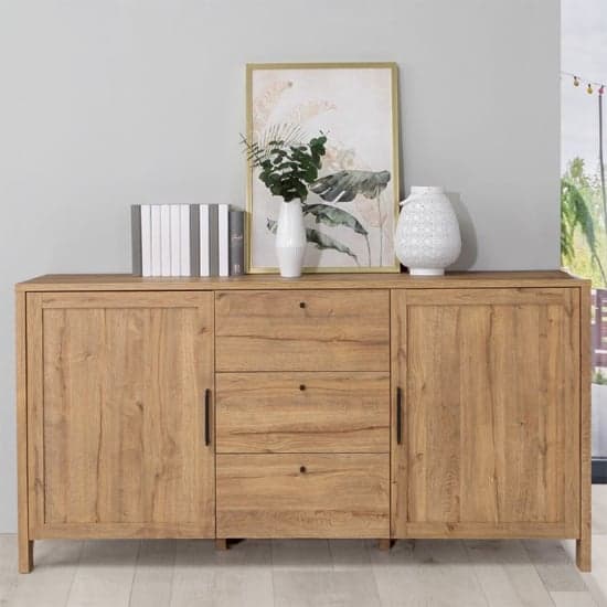 Mahon Wooden Sideboard With 2 Doors 3 Drawers In Waterford Oak_1