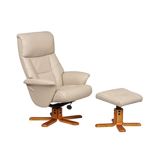 Maida Leather Swivel Recliner Chair And Footstool In Cafe Latte_2