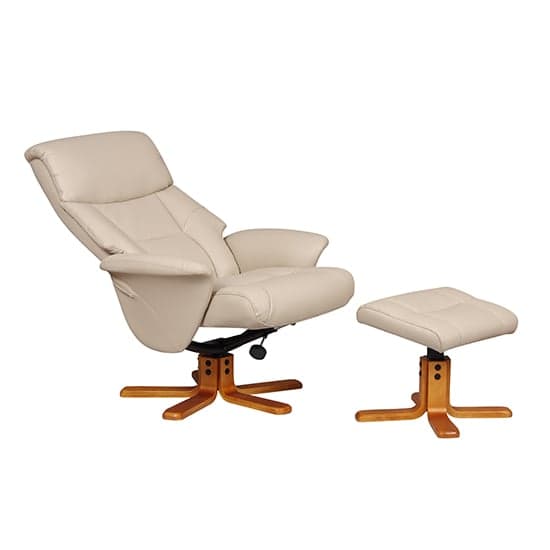 Maida Leather Swivel Recliner Chair And Footstool In Cafe Latte_3