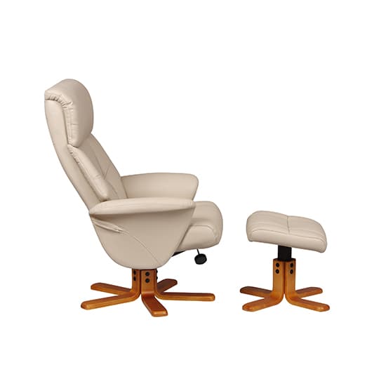 Maida Leather Swivel Recliner Chair And Footstool In Cafe Latte_4