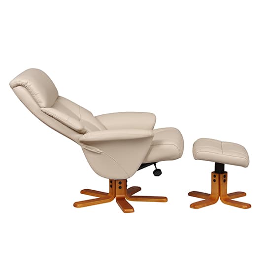 Maida Leather Swivel Recliner Chair And Footstool In Cafe Latte_5