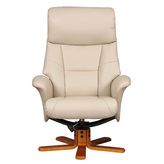 Maida Leather Swivel Recliner Chair And Footstool In Cafe Latte_6
