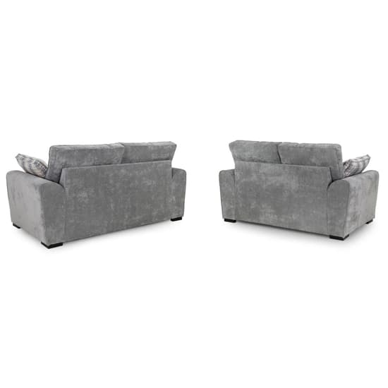 Maik Plush Velvet 3+2 Seater Sofa Set In Grey_2