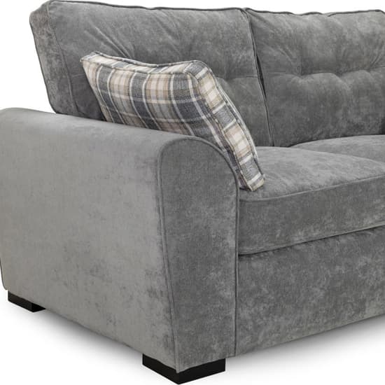 Maik Plush Velvet 3+2 Seater Sofa Set In Grey_4