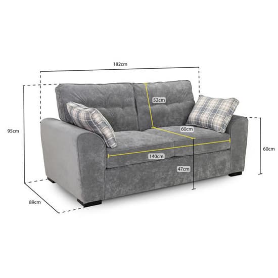 Maik Plush Velvet 3+2 Seater Sofa Set In Grey_6