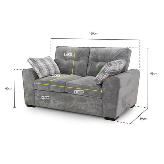 Maik Plush Velvet 3+2 Seater Sofa Set In Grey_7
