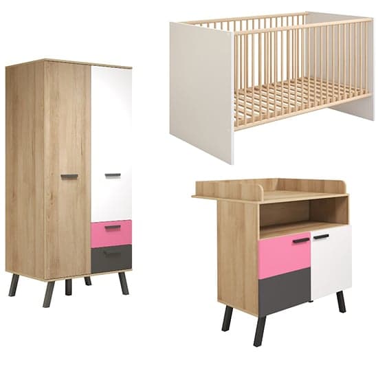 Maili Baby Room Furniture Set 1 In Beech And Multicolour_2