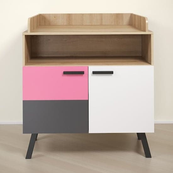 Maili Storage Cabinet Changer Top In Beech And Multicolour_4