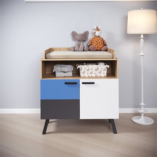 Maili Storage Cabinet Changer Top In Beech And Multicolour_1