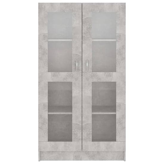 Maili Tall Wooden Display Cabinet With 2 Doors In Concrete Effect_3