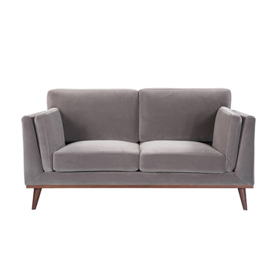 Maili Velvet 2 Seater Sofa In Stone Grey_1