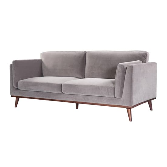 Maili Velvet 3 Seater Sofa In Stone Grey_2
