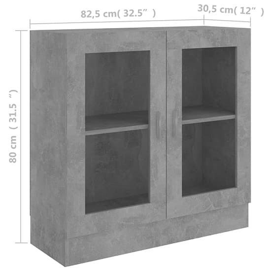 Maili Wooden Display Cabinet With 2 Doors In Concrete Effect_6