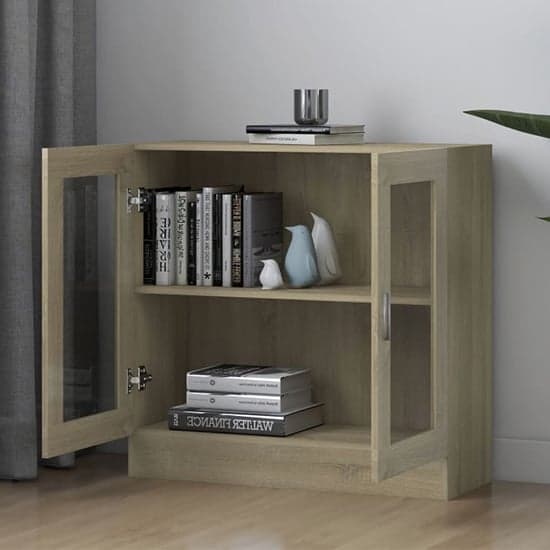 Maili Wooden Display Cabinet With 2 Doors In Sonoma Oak_2