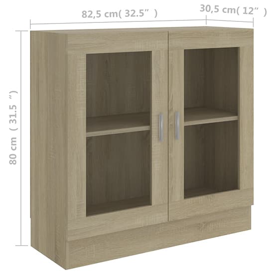 Maili Wooden Display Cabinet With 2 Doors In Sonoma Oak_6