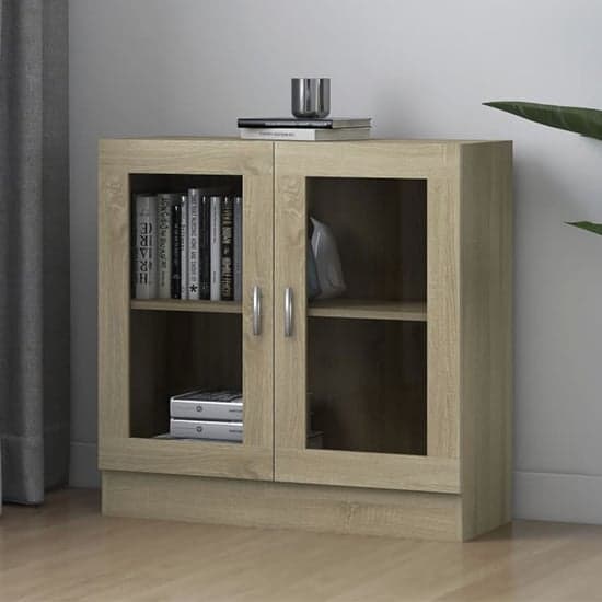 Maili Wooden Display Cabinet With 2 Doors In Sonoma Oak_1