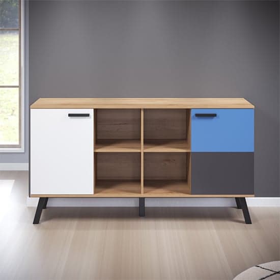 Maili Wooden Sideboard 2 Doors In Beech And Multicolour_2