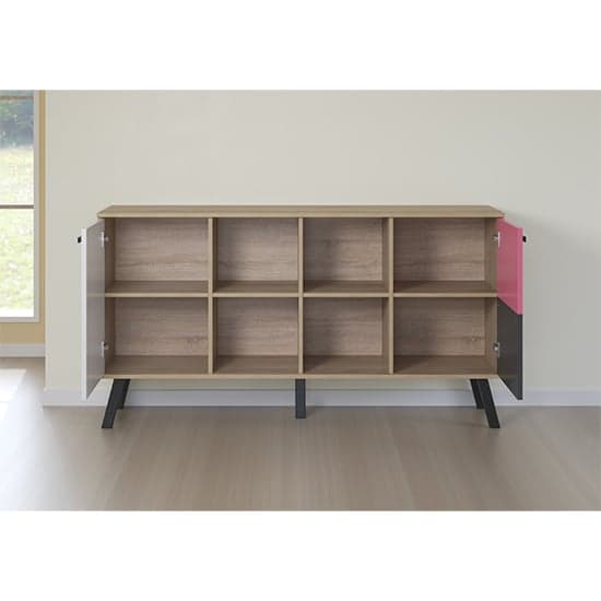 Maili Wooden Sideboard 2 Doors In Beech And Multicolour_6