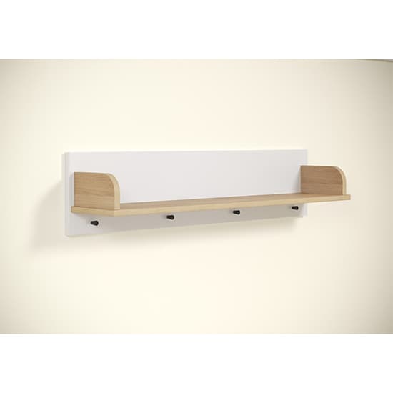 Maili Wooden Wall Shelf In Bianco Beech And White_2