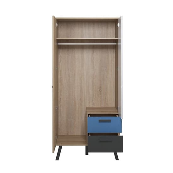 Maili Wooden Wardrobe 2 Doors In Beech And Multicolour_5