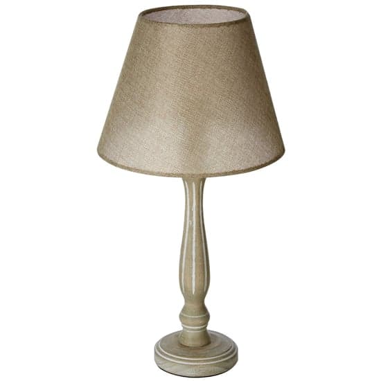 Mainot Beige Fabric Shade Table Lamp With Natural Base_2