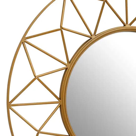 Mainz 3D Wall Mirror With Gold Metal Frame_3