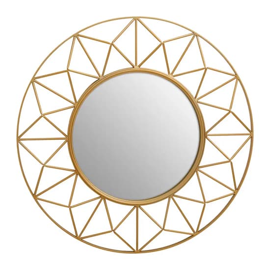 Mainz 3D Wall Mirror With Gold Metal Frame_1