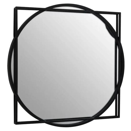 Mainz Square Wall Mirror With Black Metal Frame_2