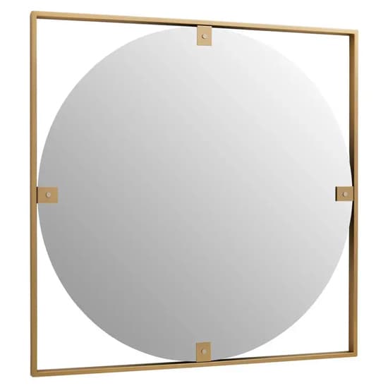 Mainz Square Wall Mirror With Gold Metal Frame_4